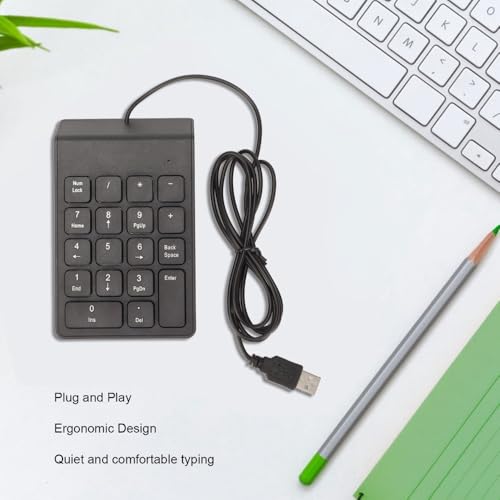 18-Key Wired Numeric Keypad – USB Plug and Play Ergonomic Mini Number Pad for PC Laptop Desktop Efficient Data Entry, Quiet Typing(1PCS) - size: 1PCS