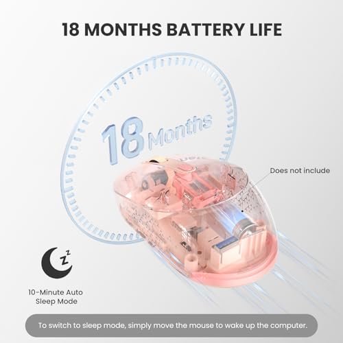TECKNET 3-Device Portable Wireless Bluetooth Mouse for Laptop Pink | Silent Click, Ambidextrous Ergonomic Desigm, Adjustable 4800 DPI, Wide Compatibility for Laptop, PC, iPad, MacBook - color: Pink
