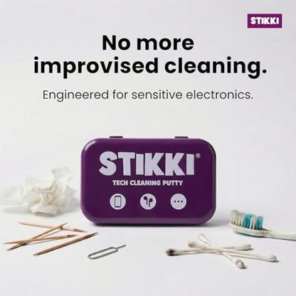 STIKKI Cleaning Putty for Electronics – Earbud & Phone Cleaning Kit with Precision Tools – Cleaner Kit & Charging Port Cleaning Compatible with iPhone & AirPod – Device Maintenance and Repair Kit