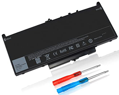 55Wh J60J5 7.6V 7470 7270 Laptop Battery for Dell Latitude E7470 E7270 451-BBSY 451-BBSX 451-BBSU WYWJ2 R1V85 MC34Y 242WD PDNM2 1W2Y2 GG4FM F1KTM NJJ2H 5F08V P61G001 P26S001 J6OJ5 - size: 9.35 x 4 x 0.25 inches J60J5 BATTERY