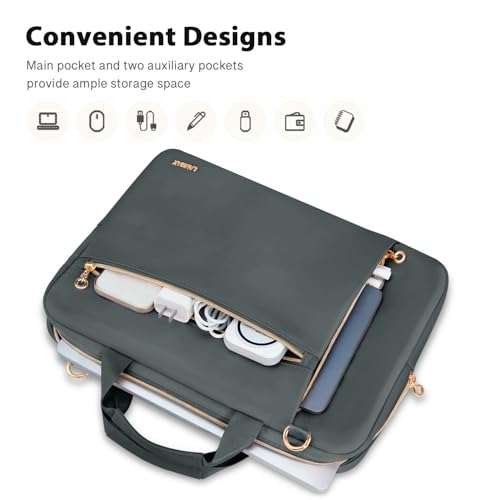 Laptop Bag Case for Women Men Messenger Briefcase Bag, 17 17.3 Inch | Compatible with HP OmniBook Envy Omen Pavilion/Dell Inspiron Precision/LG Gram/Yoga ThinkPad, Carrying Bag 18 inch, Grey - color: Heather Grey, size: 17.3 inch
