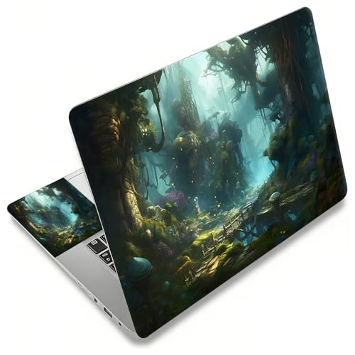Laptop Skin Sticker Decal, Universal Reusable Vinyl Laptop Cover for 12" 13" 13.3" 14" 15" 15.4" 15.6" Notebook PC, Waterproof Scratch-Resistant with 2 Wrist Pads, Easy to Apply & Remove,Art Forest - color: Art Forest