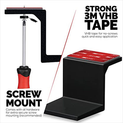 Adhesive Under Desk Laptop Holder Mount, Upto 1.9” / 48mm Thick, For Laptops Macbook Routers Surface iPads Tablets & More, Screw-In & Stick-On - color: Plastic 1.5" Device Mount