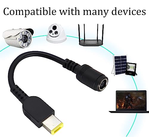 DC 7.9mmx0.9mm to Square Interface Plug Converter DC7.9mm x 5.5mm to Square tip Power Converter Cable Laptop Power Adapter Compatible for Le-no-vo Think-Pad I-B-M [2pack-7909] - color: DC7909F