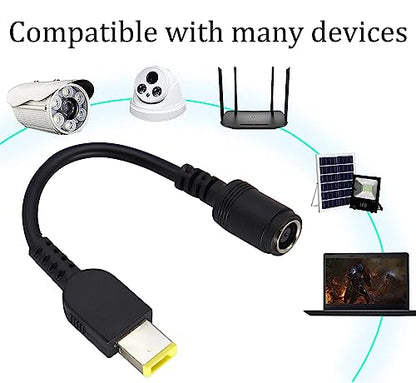 DC 7.9mmx0.9mm to Square Interface Plug Converter DC7.9mm x 5.5mm to Square tip Power Converter Cable Laptop Power Adapter Compatible for Le-no-vo Think-Pad I-B-M [2pack-7909] - color: DC7909F