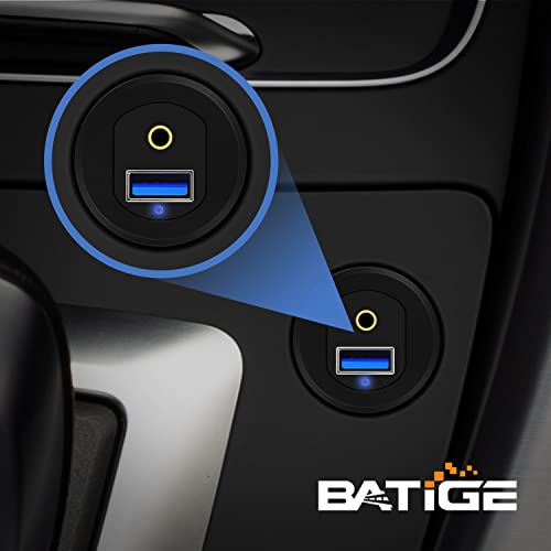 Alloy USB 3.0 AUX DC3.5mm Port Car Mount Flush Cable for Car Boat Motorcycle Dash Panel with LED Indicator - 3ft - style: USB3.0 & DC3.5 3ft