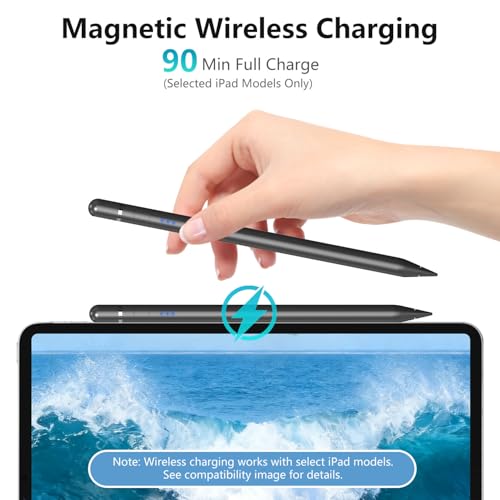 iPad Pencil 1st Generation for iPad, Stylus Pen for Pencil 2nd Generation with Magnetic Charging Tilt Sensitivity& Palm Rejection, Pencil for iPad Pro 11/12.9/13, Air, Mini Black - color: black