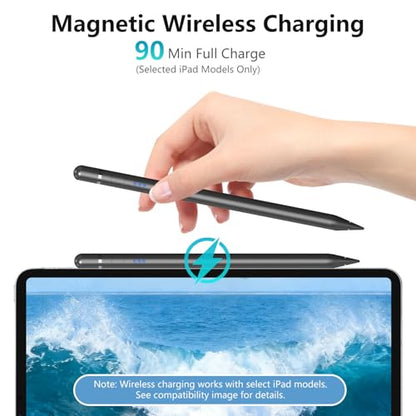 iPad Pencil 1st Generation for iPad, Stylus Pen for Pencil 2nd Generation with Magnetic Charging Tilt Sensitivity& Palm Rejection, Pencil for iPad Pro 11/12.9/13, Air, Mini Black - color: black