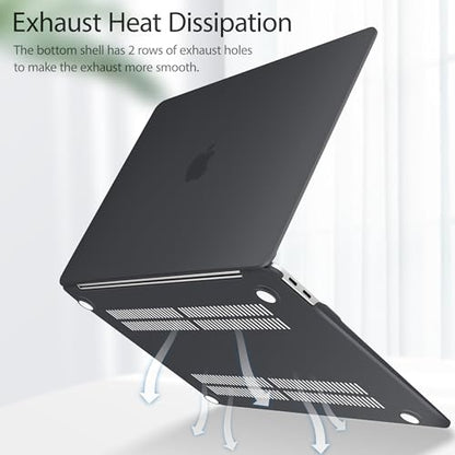 May Chen Compatible with New MacBook Air 13 inch Case 2021 2020 2019 2018 Release, Plastic Hard Shell with Keyboard Case for MacBook Air 13 inch with Retina Dispaly Fits Touch ID, Bllack - color: Black