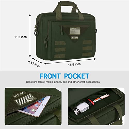 MOSISO 15.6 inch Tactical Laptop Bag for Men, 15-16 inch Messenger Bag | Tactical Messenger Bag Briefcase Shoulder Bags with Multi-Pockets, Army Green - color: Army Green