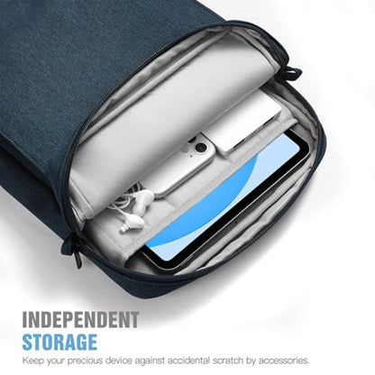 TiMOVO 9-11" Tablet Sleeve Bag Carrying Case with Strap, Indigo | Fits iPad A16 11", Pad Air 11/5th & 4th 10.9", 10th Gen/10.2", Galaxy Tab A11 Plus, Multi-Pocket, Handle, Padded Protection - color: Indigo, size: 9-11