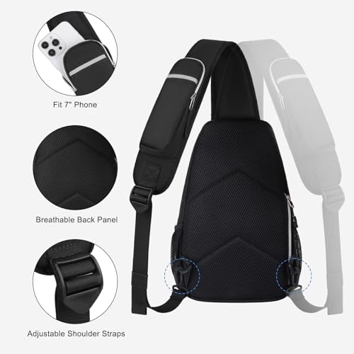 MOSISO Crossbody Bags for Men Women, Small Sling Backpack Chest | Daypack Bag for Outdoor Casual Sports
