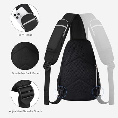 MOSISO Crossbody Bags for Men Women, Small Sling Backpack Chest | Daypack Bag for Outdoor Casual Sports