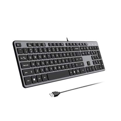 USB Wired Keyboard for Window,Comfortable Quiet Chocolate Keys, Durable Ultra-Slim Wired Computer Keyboard(QWERTY) for PC, Windows 11/10/8/7/XP/Vista KB1430 - color: grey