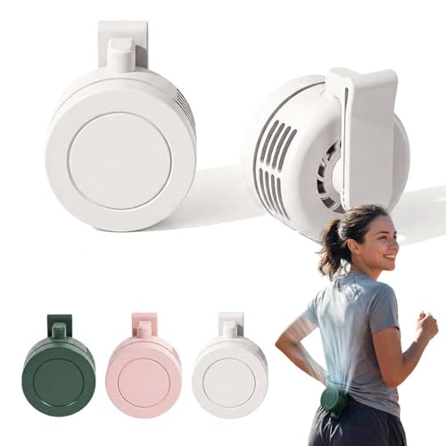 Rotatable Portable Mini Clip-on Fan,2026 New Mini Bladeless Silent Fan - Small Electric Fan Clip on for Shirt and Waist,Adjustable 3-Speed Suspended Whirlwind Fans, For Outdoor and Travel (White) - color: White