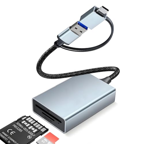 USB-C/USB SD 4.0 Card Reader,2-in-1 Type C to Memory Card Reader | Fast for SDXC, SDHC,MicroSD,MMC,RS-MMC,Micro SDXC,Micro SDHC,UHS-II & UHS-I for iPhone 16/15 Pro Max MacBook Laptop and More - size: USB-C/USB SD 4.0