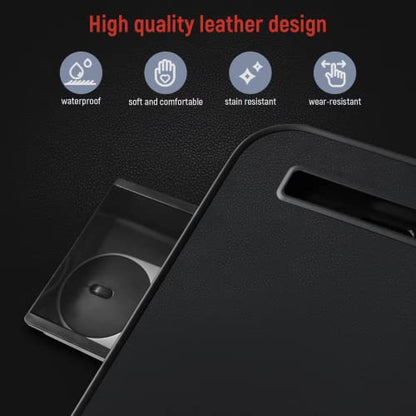 Laptop Desk for Bed, Lap Desks Trays with Double Storage Drawers, Adjustable Premium Leather Laptop Stand with Extra Drawstring Bag, Foldable Lap Table for Eating, Working, Writing and Drawing | Adjustable PVC Leather Surface Laptop Bed Stand for Working,