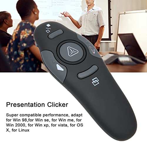 Presentation Clicker, 2.4GHz Connection, Widely Compatible, Wide Application, Presentation Remote Control with Ergonomic Handle for Teaching, Meeting, Speech
