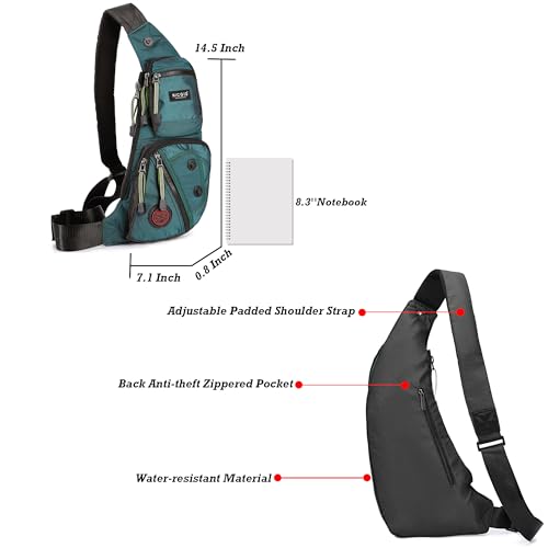 NICGID Sling Bag Chest Shoulder Backpack Crossbody Daypack for Men Women | Travel Outdoor Hiking Concealed Carry Fishing Fanny Tool Small Casual - color: Dark Green