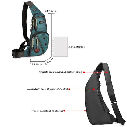 NICGID Sling Bag Chest Shoulder Backpack Crossbody Daypack for Men Women | Travel Outdoor Hiking Concealed Carry Fishing Fanny Tool Small Casual - color: Dark Green