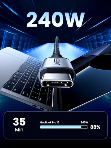 UGREEN 145W Power Bank Bundle with 240W 6FT USB C to USB C Cable for iPhone 15 Pro Max, Samsung Galaxy S24/S23, MacBook Pro/Air, iPad Pro/Air/Mini, Dell XPS