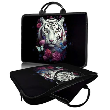 Laptop Bag,14 15 15.6 inch Laptop Case Sleeve,Computer Sleeve with Handle for Women Men,Carrying Case for MacBook,Dell,Lenovo,Notebook Computer,Cute White Tiger - color: Cute White Tiger