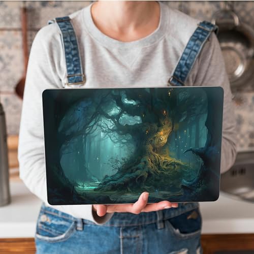 Universal Laptop Skin Sticker with 2 Wrist Pad Skins, Waterproof Scratch Resistant Vinyl Laptop Cover Decal, Cut to Fit for 11–15.6 Inch MacBook HP Dell Lenovo, Fantasy Forest - color: Fantasy Forest