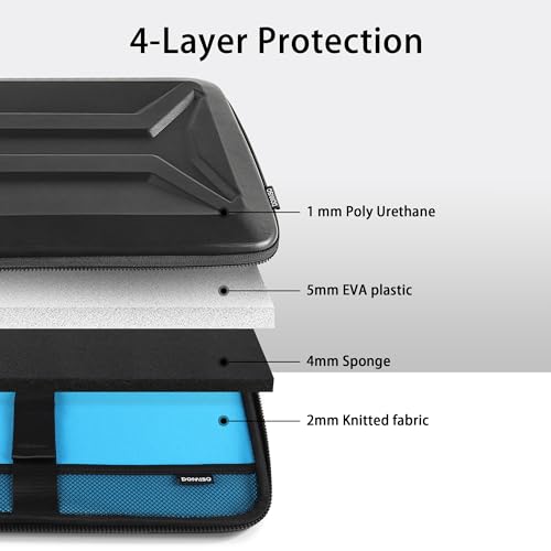 DOMISO 13.3-14 Inch Laptop Hard Case, Waterproof Shockproof Hard Shell Laptop Sleeve Protective Computer Bag for Macbook Pro 14 / Lenovo ThinkPad/Dell XPS/HP Pavilion, Black - color: Black, size: 14 Inch