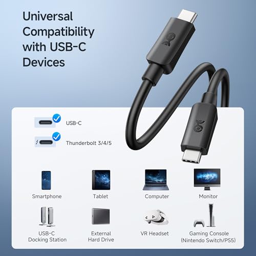 Cable Matters Long USB C Monitor Cable - 8.2ft / 2.5m, Supports Up to [4K@60Hz Video, 240W Charging, 5Gbps Data Transfer], USB C Display Cable, USBC Video Cord, Works with CarPlay, Android Auto - size: 8.2 ft