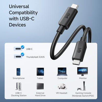Cable Matters Long USB C Monitor Cable - 8.2ft / 2.5m, Supports Up to [4K@60Hz Video, 240W Charging, 5Gbps Data Transfer], USB C Display Cable, USBC Video Cord, Works with CarPlay, Android Auto - size: 8.2 ft