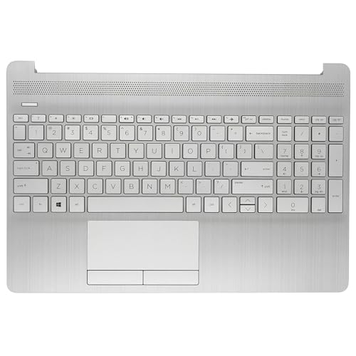 Replacement Upper Case Palmrest for HP 15T-DW 15-DW 15S-DU 15-DW0081WM 15-DW1081WM 15-DW1083WM 15-DW0083WM Series Laptop Top Cove Non-Backlit Keyboard Assembly L52023-001 AP2H8000510 Sliver - color: Silver