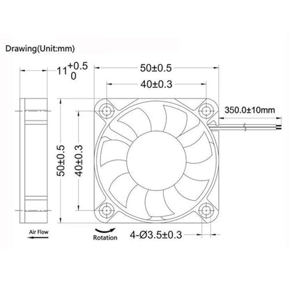 GDSTIME Dual 50mm USB Fan with 3 Speed Control, Mini 5V DC Cooling Cooler | 50x50x10mm, 5010, L/M/H Adjustable Wind, for Raspberry Pi, Cable Box, Aquarium, Small Appliances Series Replacement - size: 50x10mm