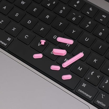 ProElife 7-Pcs Anti Dust Dirt Plug for MacBook Pro 14 16 M5 M4, Pink | Durable Laptop Silicone Anti Dirt Protective Cover, Custom Fit Design, Easy to Apply and Clean, Non-Slip Dust Plugs Set - color: Pink