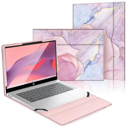 Fintie Protective Case for 14 inch HP/Lenovo/ASUS with Pocket, Pink | Fits for 14'' HP 14-ee, Lenovo IdeaPad 1 Gen 7, ASUS Vivobook 14 X1404, Dell Latitude 3440 - color: Pink