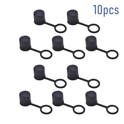 10 PCS BNC-B Port Anti-dust Plugs, Silicone Covers Caps Stoppers, Port Protector for Laptop, Phone, ID; 0.35" - size: BNC-B/Black/10 PCS