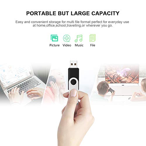 KEXIN 10 Pack 4GB Flash Drive Thumb Drive 4G USB Drive Memory Stick with LED Indicator, USB 2.0 Black - size: USB 2.0-4G, style: 10 Pack