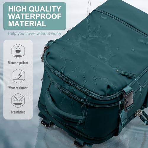 suwasp Travel Backpack Simple Durable Carry On Backpack with Shoe Compartment, Personal Item Travel Bag Flight Approved, Water Resistant Laptop Backpack for Women Men Weekender Business, Peacock Blue - color: Peacock Blue