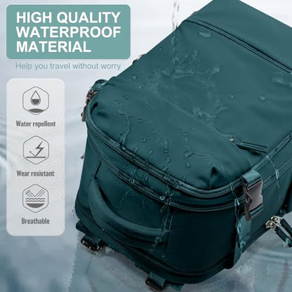 suwasp Travel Backpack Simple Durable Carry On Backpack with Shoe Compartment, Personal Item Travel Bag Flight Approved, Water Resistant Laptop Backpack for Women Men Weekender Business, Peacock Blue - color: Peacock Blue
