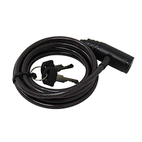 Vosker 2 Keys Cable Lock for Security Cameras | 6 Feet Long Flexible Braided Steel | Universal Locking Cable and Flexible Lock Cable (Protection Box Support)