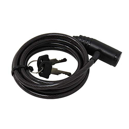 Vosker 2 Keys Cable Lock for Security Cameras | 6 Feet Long Flexible Braided Steel | Universal Locking Cable and Flexible Lock Cable (Protection Box Support)