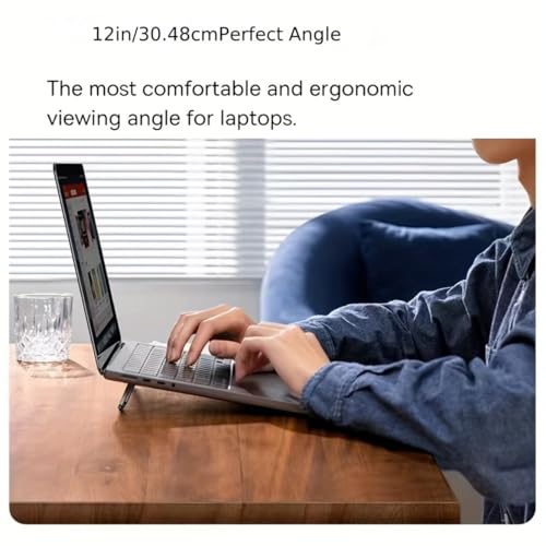 Compact Portable Laptop Stand: Invisible, Foldable, Ergonomic Desk Support for 10-18 Inch Laptops, Tablets, Keyboards, and Phones - ABS Material (Silvery)