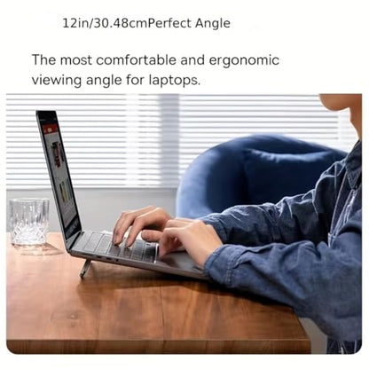 Compact Portable Laptop Stand: Invisible, Foldable, Ergonomic Desk Support for 10-18 Inch Laptops, Tablets, Keyboards, and Phones - ABS Material (Silvery)