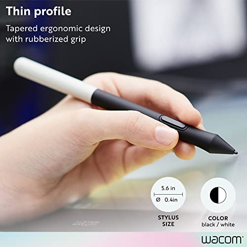 Wacom One Pen, for Wacom One 12, 13 & 14 CP91300B2Z | Cordless and Battery Free so it never needs a charge, programmable pen button puts shortcuts at your fingertips
