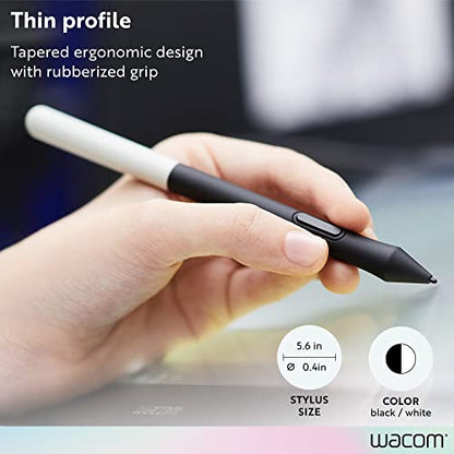 Wacom One Pen, for Wacom One 12, 13 & 14 CP91300B2Z | Cordless and Battery Free so it never needs a charge, programmable pen button puts shortcuts at your fingertips