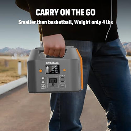 Solar Powered Generator 300W Peak/150W Rated, Portable Generator Power Station with Solar Panels 40W Included, 155Wh Solar Power Bank with AC Outlet 110V for Home Use Camping Outdoor Adventure