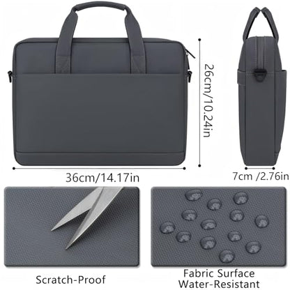 14 15 inch Laptop Carrying Shoulder Bag Waterproof Briefcase Compatible with MacBook Acer ASUS HP Surface Dell Chromebook, Gray - color: Gray, size: 14"-15"