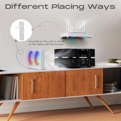 High Airflow Cooling Fan 260mm 5V USB Fan for Computer Cooler TV Small Box and Other Electronics - style: White with Light