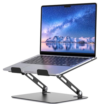 SOUNDANCE Laptop Stand for Desk, Portable Adjustable Laptop Riser, Ergonomic Design Computer Holder, Metal Laptop Mount Elevator Compatible with 10 to 15.6 Inches PC Computer, Black - color: A-Black