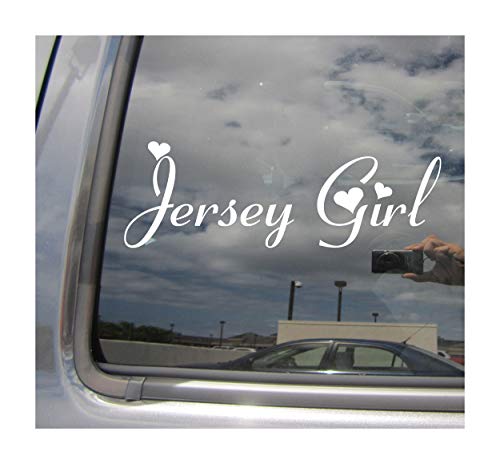 Jersey Girl - New Jersey Girly - Cars Trucks Moped Helmet Hard Hat Auto Automotive Craft Laptop Vinyl Decal Store Window Wall Sticker 10113