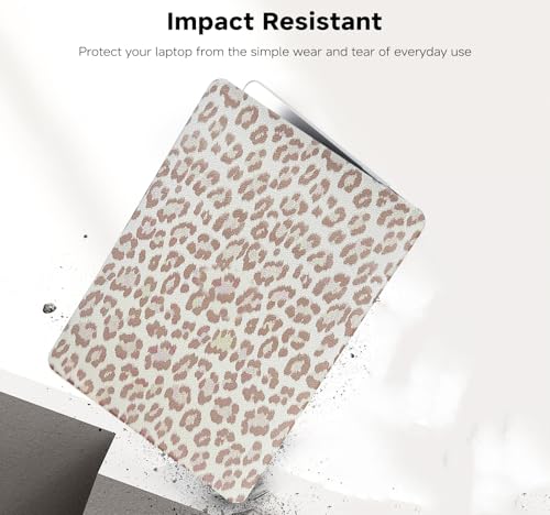 for MacBook Neo Case 13-inch 2026 A3404, White Leopard Print | Textured Cheetah Leather Laptop Cover with Logo Cutout, Slim Two-Piece Snap On Shell Includes Matching Keyboard Cover - color: Leopard White